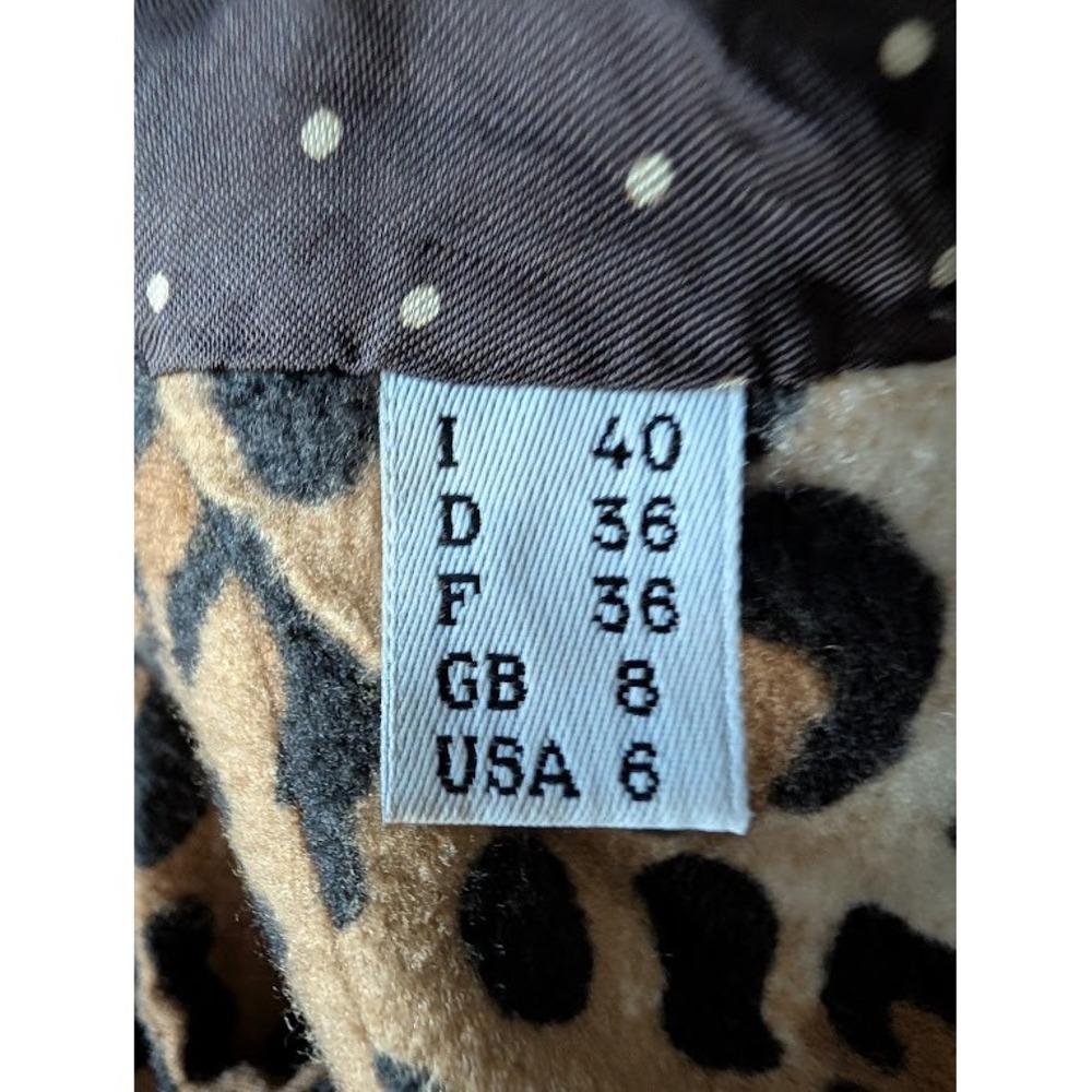 Moschino Cheap and Chic Leopard Print Trench Coat Brown Animal Pattern Size 6 - Picture 8 of 10